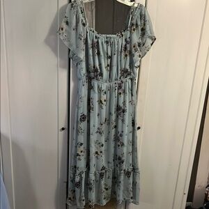 Floral Maxi Dress in Light Blue
